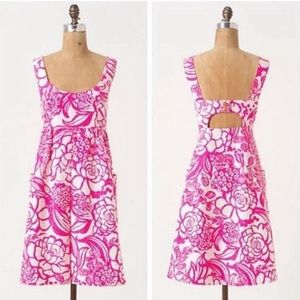 Anthropologie Vanessa Virginia Pink Floral Garden Party Dress